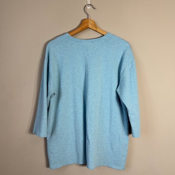 J. Jill Pure Jill Crewneck Knit Sweater Pullover Women's Large Blue Pockets Cozy - Picture 4 of 13